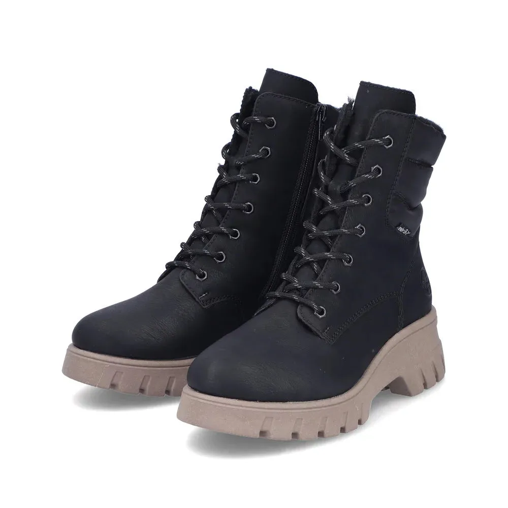 Rieker Chaussures 71831-00 Noir Cheville Lacet/Zip RTex