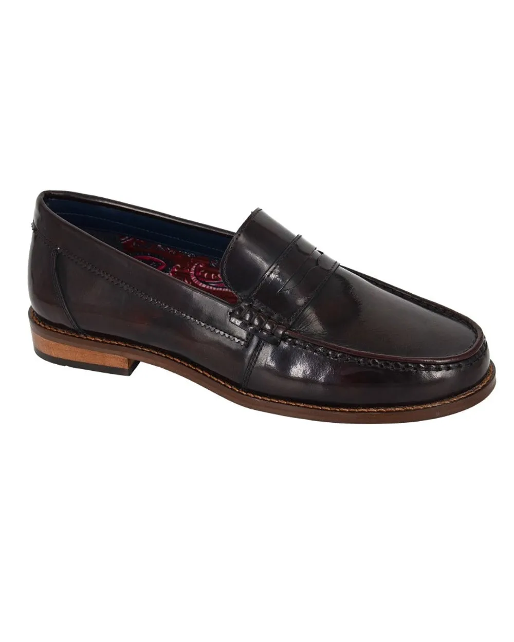 Roamers Chaussures Homme Mocassins à Sangle Brillants Roamers