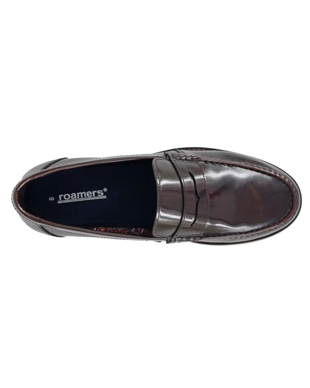 Roamers Chaussures Homme Mocassins à Sangle Brillants Roamers