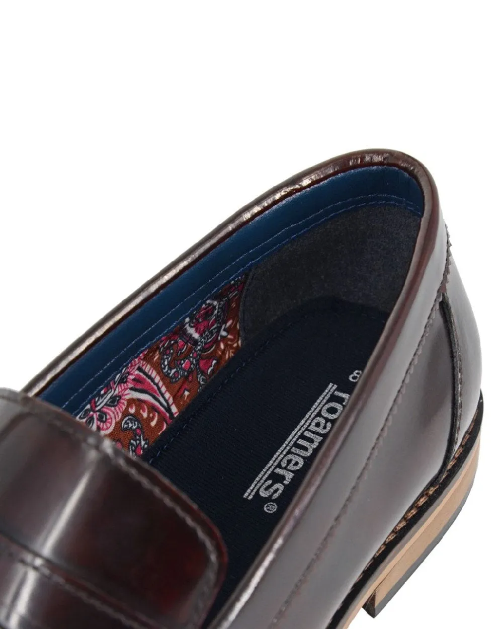 Roamers Chaussures Homme Mocassins à Sangle Brillants Roamers