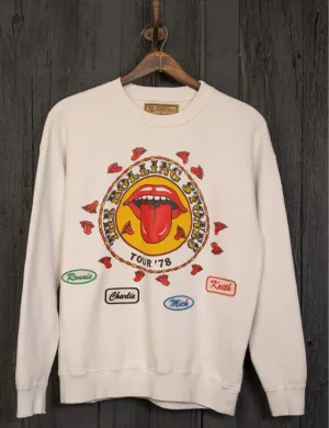 Rolling Stones 1978 Crew Fleece, Vêtement Vintage Blanc_madeworn