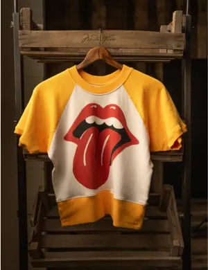 Sweat à manches courtes Rolling Stones Satisfaction, Vintage Blanc/Verge d'or Clothing_madeworn