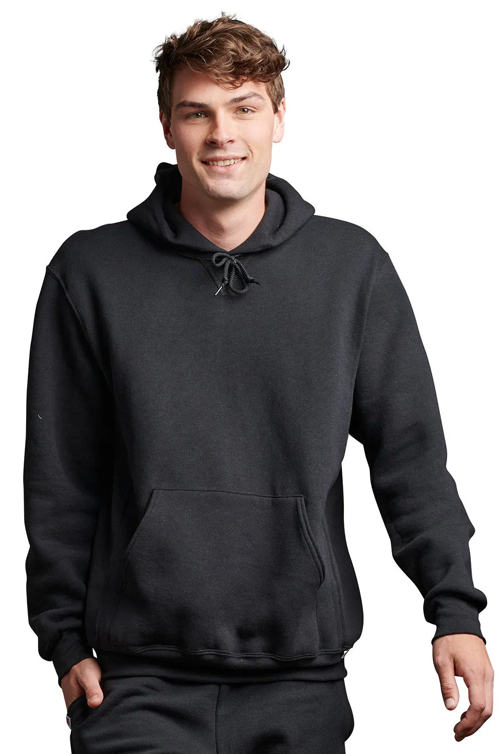 Russell Athletic Sweat à capuche pour homme avec poche kangourou - Noir - Technologie Dri-Power évacuant l'humidité
