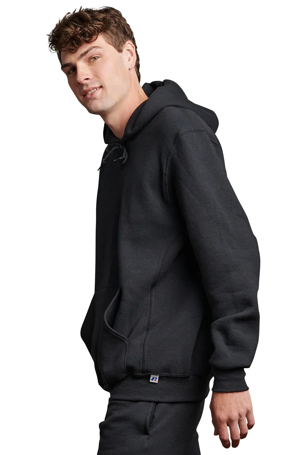 Russell Athletic Sweat à capuche pour homme avec poche kangourou - Noir - Technologie Dri-Power évacuant l'humidité