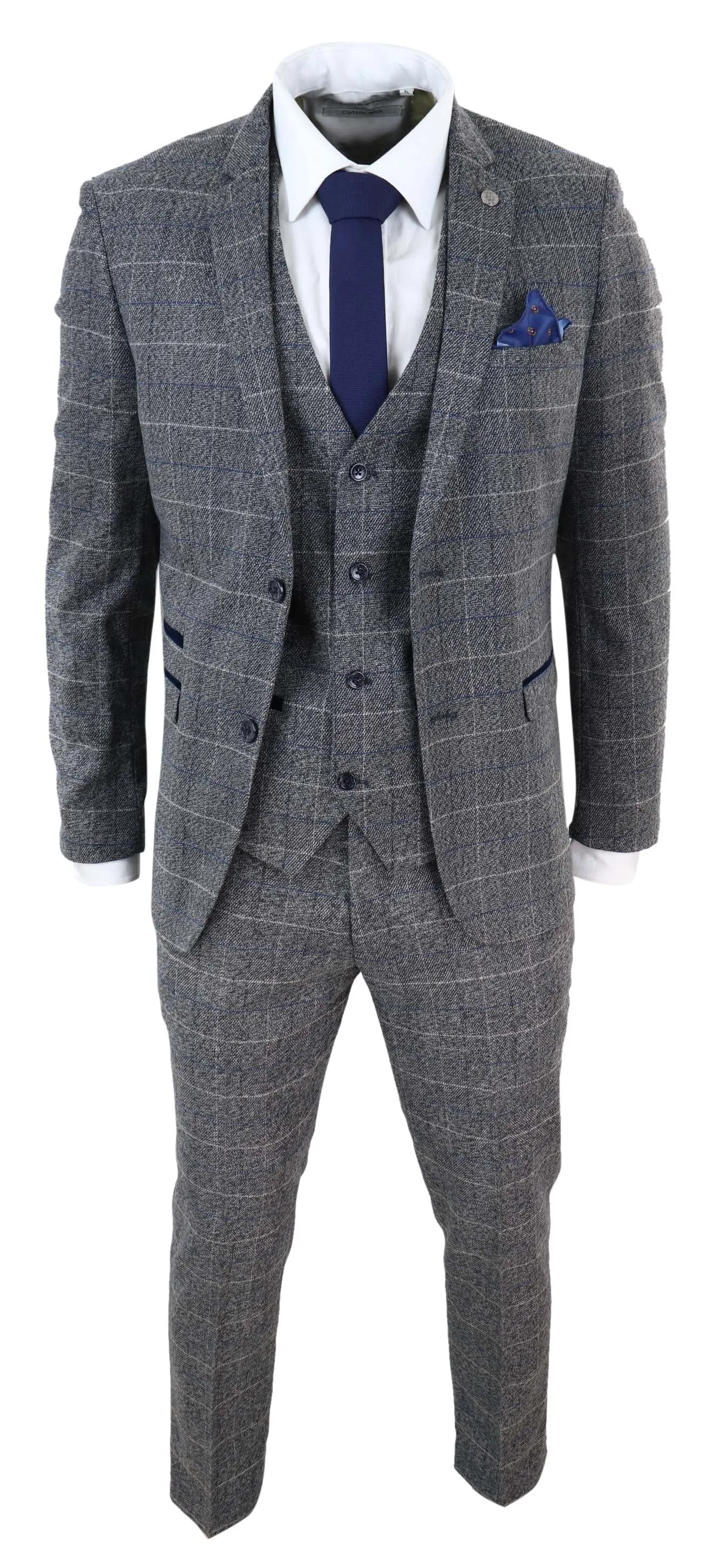 Scott Costume 3 pièces en tweed à chevrons