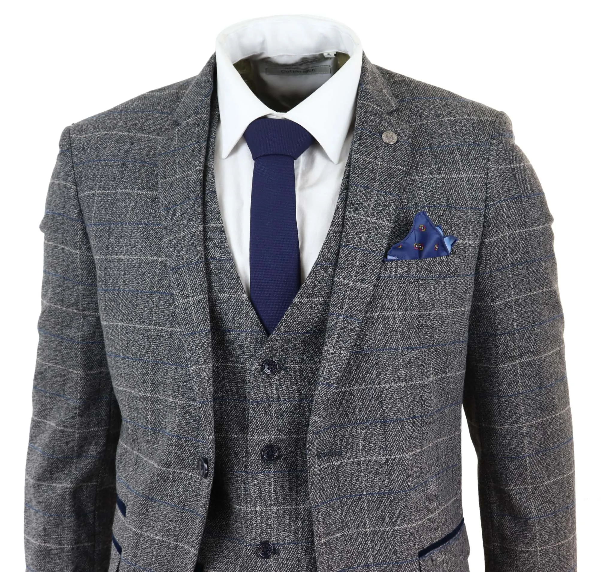 Scott Costume 3 pièces en tweed à chevrons
