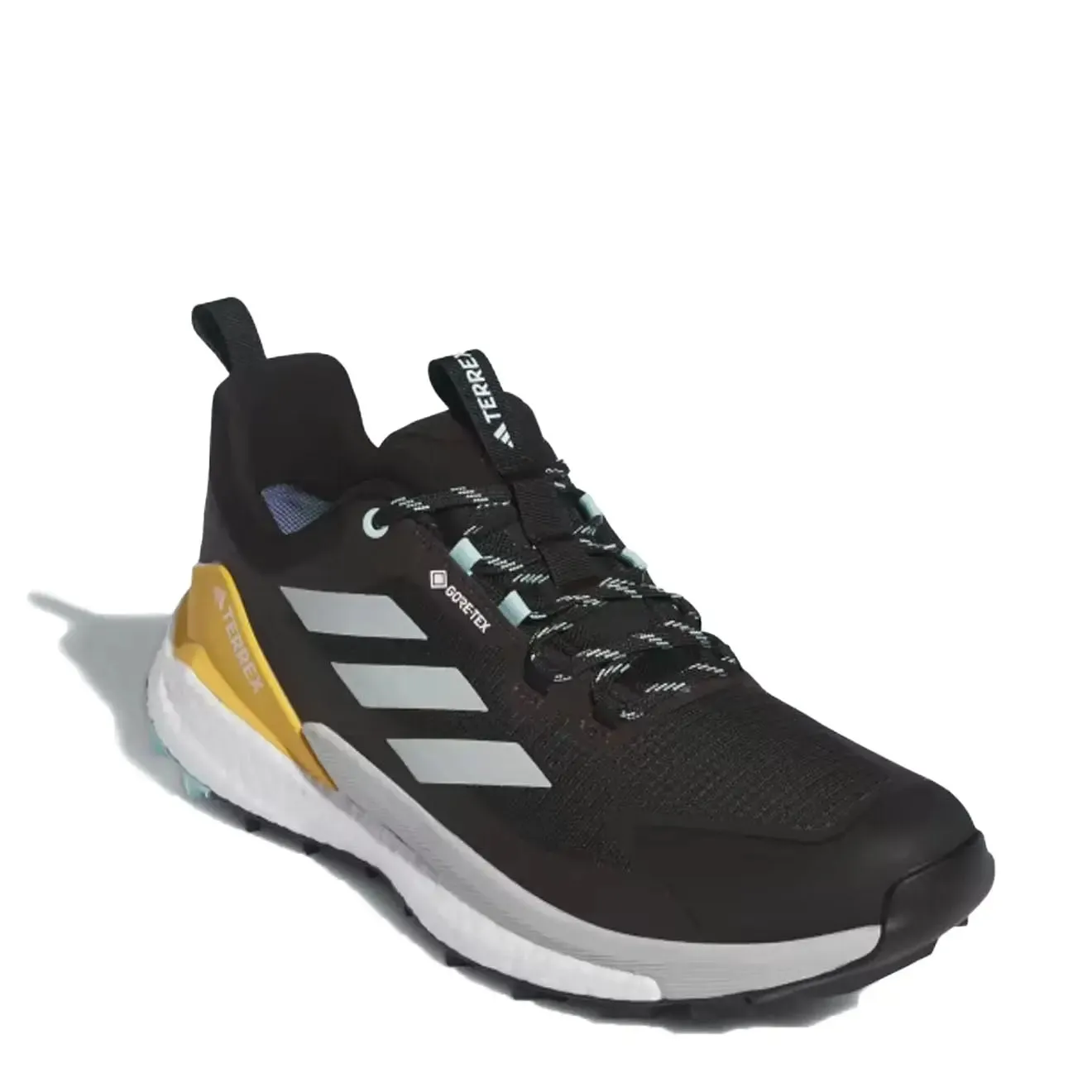 Chaussures Adidas Terrex Homme Adidas Terrex Free Hiker 2.0 Low Gore-Tex Chaussures de Randonnée Noir Core / Argent Wonder / Bleu Aqua Semi Flash