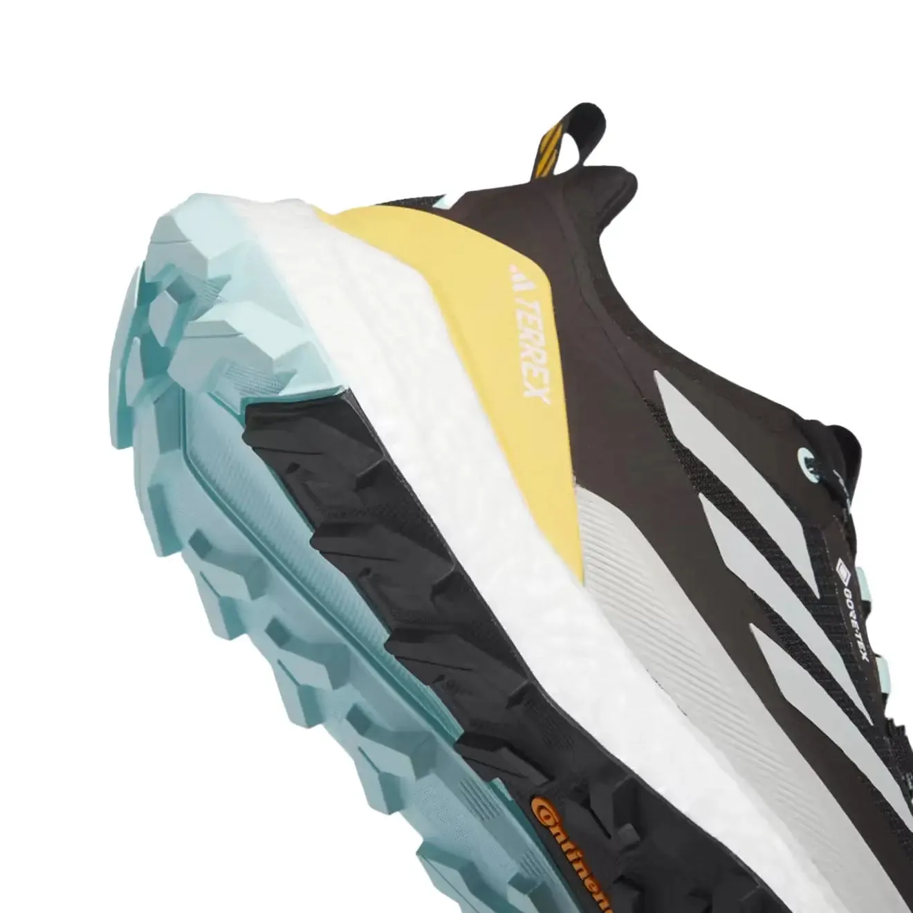 Chaussures Adidas Terrex Homme Adidas Terrex Free Hiker 2.0 Low Gore-Tex Chaussures de Randonnée Noir Core / Argent Wonder / Bleu Aqua Semi Flash