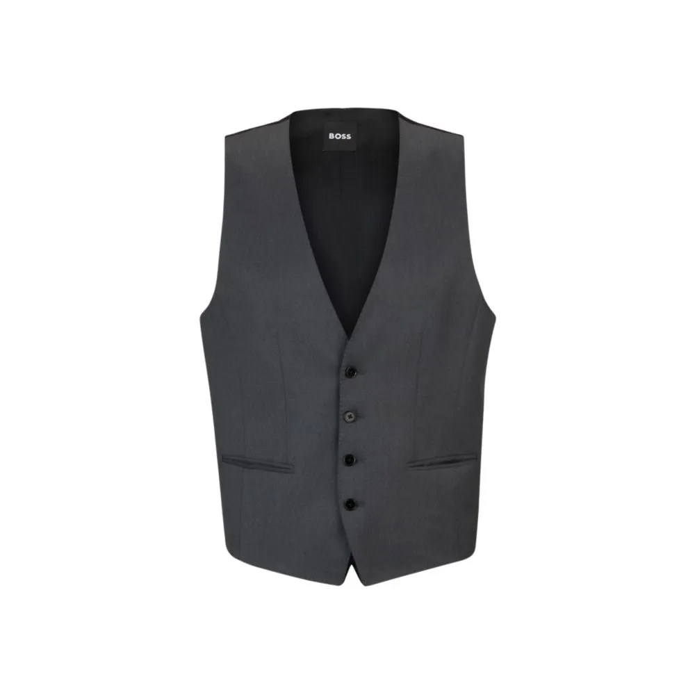 Gilet croisé en serge de laine vierge