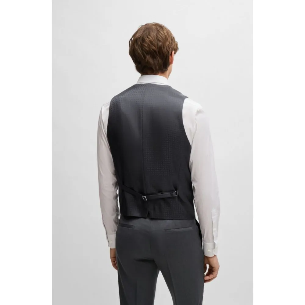 Gilet croisé en serge de laine vierge