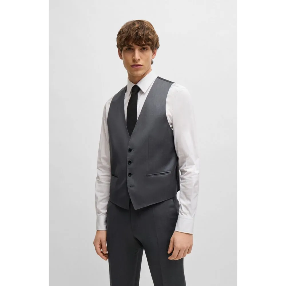 Gilet croisé en serge de laine vierge