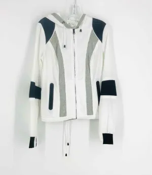 Veste designer à panneaux taille M Blanc/Noir/Gris