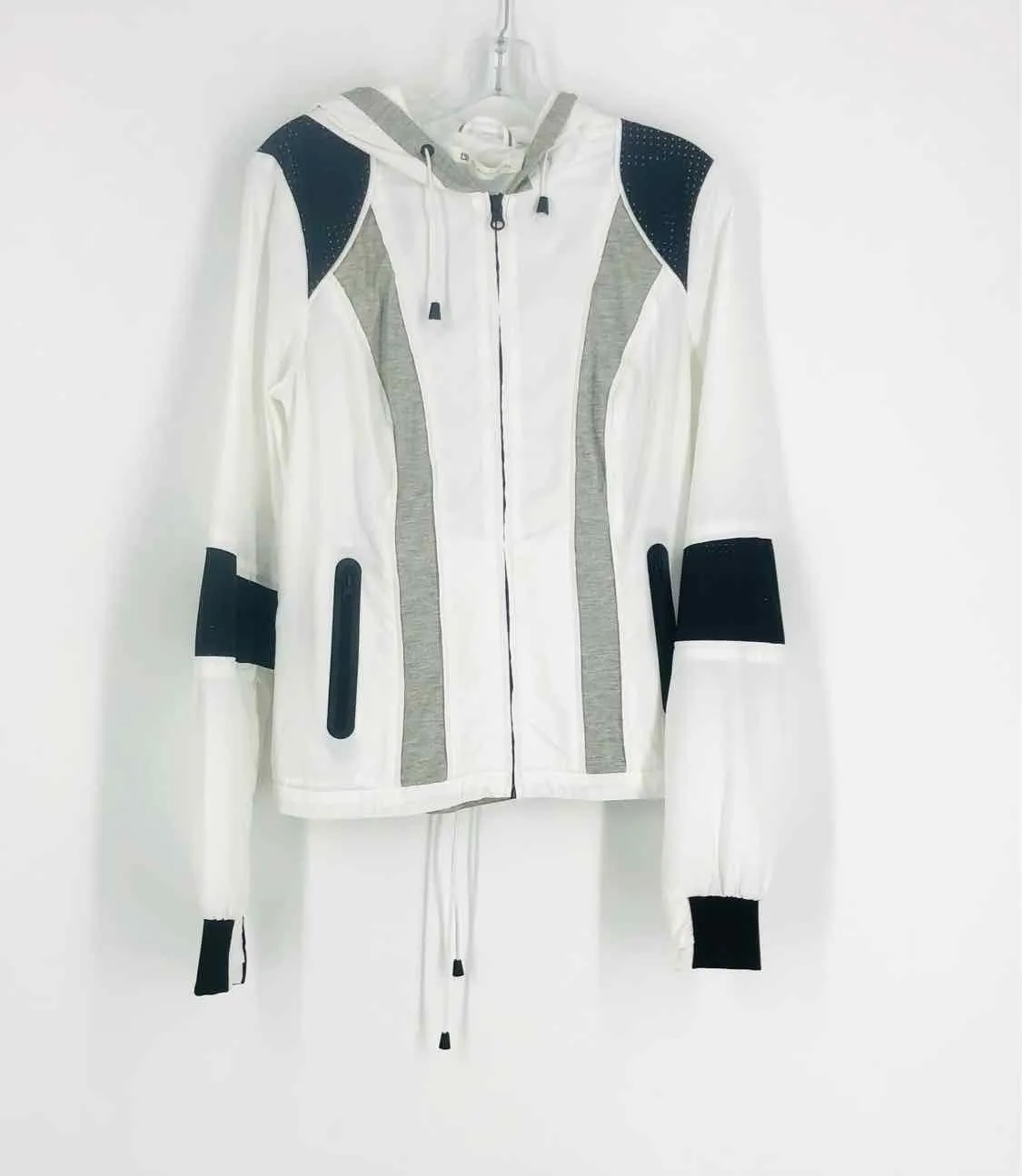 Veste designer à panneaux taille M Blanc/Noir/Gris