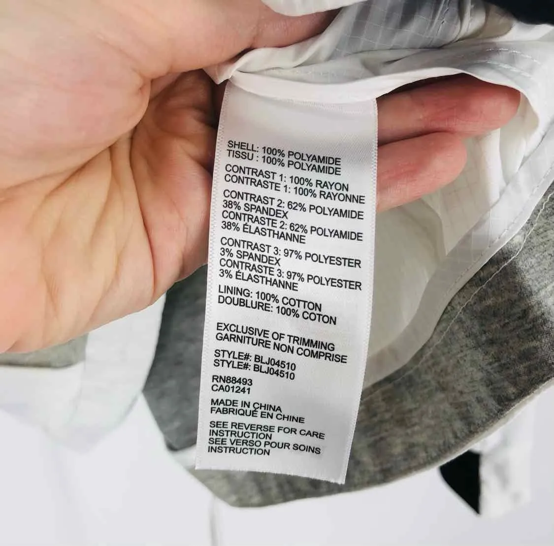 Veste designer à panneaux taille M Blanc/Noir/Gris