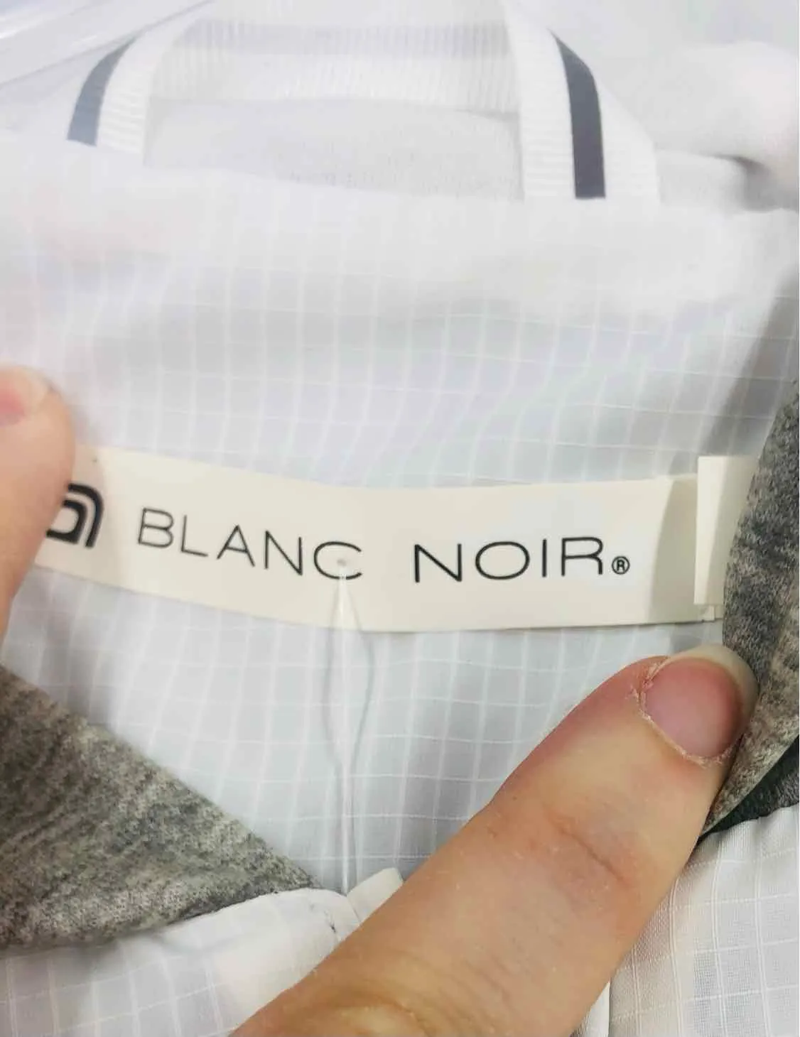 Veste designer à panneaux taille M Blanc/Noir/Gris