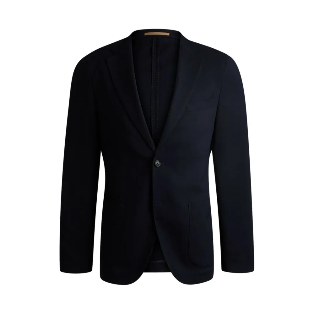 Veste de costume ajustée en mélange de laine structuré