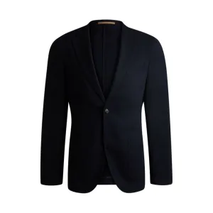Veste de costume ajustée en mélange de laine structuré
