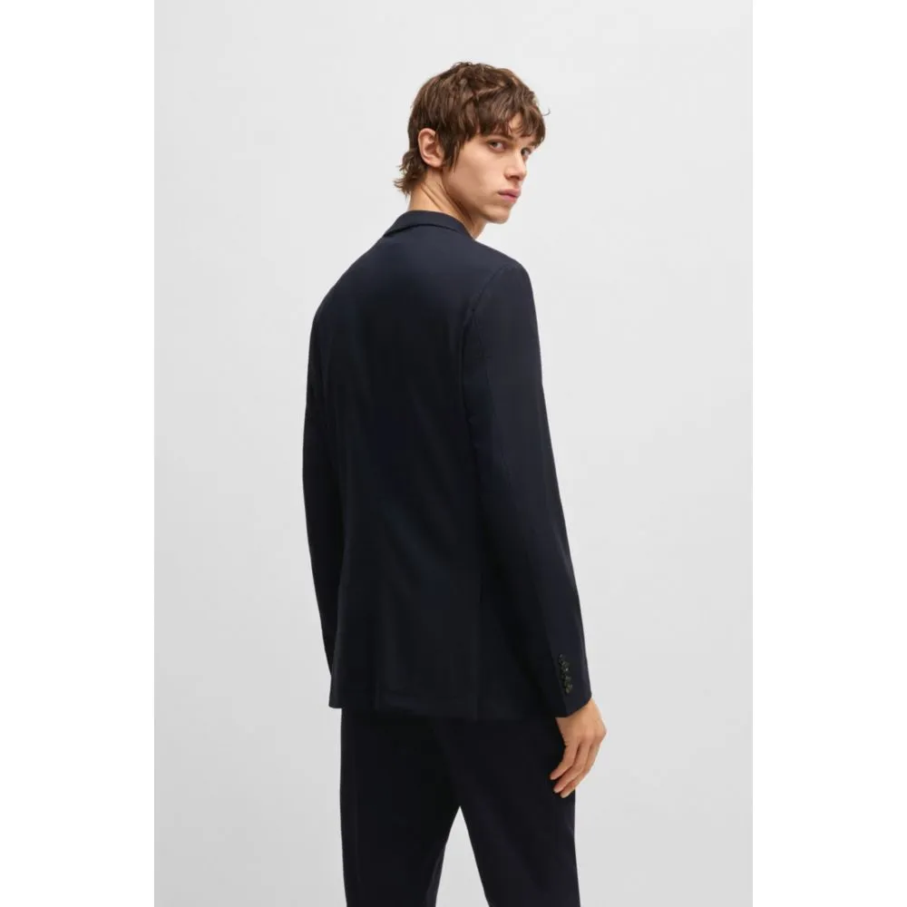 Veste de costume ajustée en mélange de laine structuré