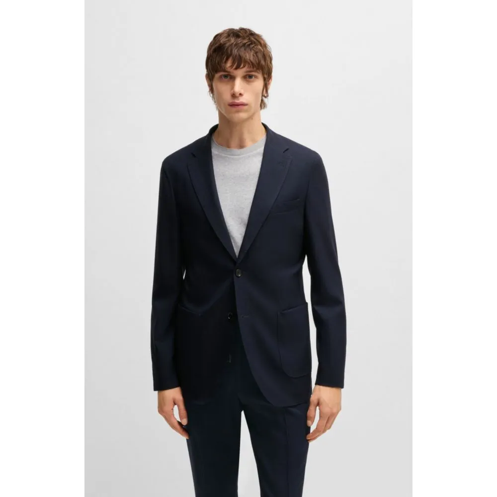 Veste de costume ajustée en mélange de laine structuré
