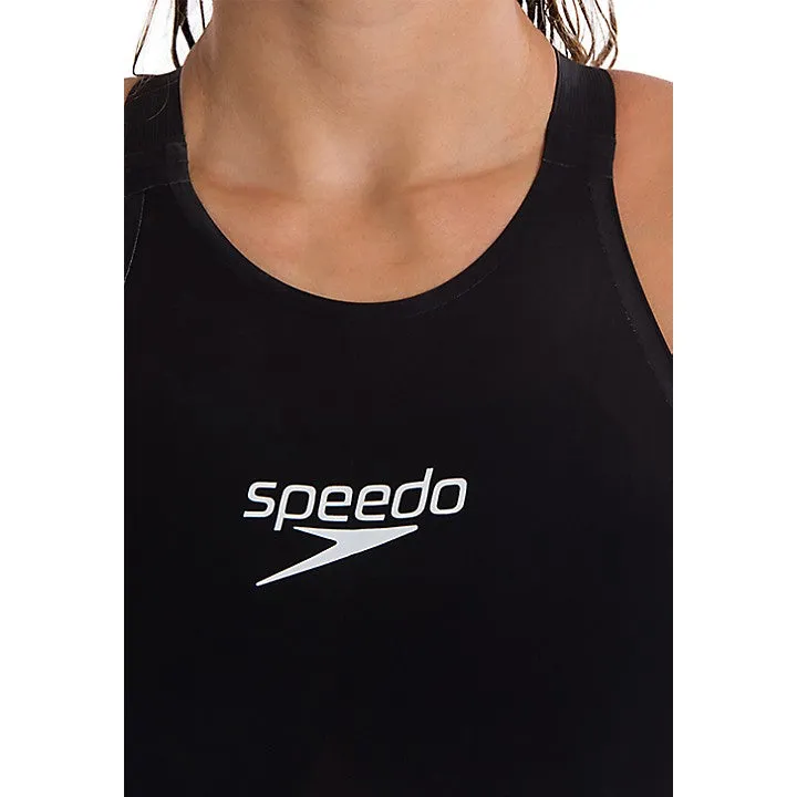 Speedo LZR Pure Valor Combinaison de natation genouillère dos ouvert - Noir (Taille 25)
