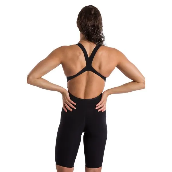 Speedo LZR Pure Valor Combinaison de natation genouillère dos ouvert - Noir (Taille 25)
