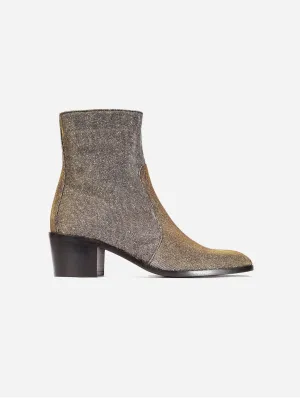 Bottes vegan Steffy à talons bas en similicuir | Métallisé