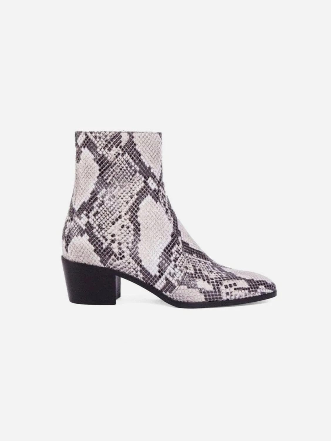 Bottes véganes Steffy à talons bas en simili-cuir | Python