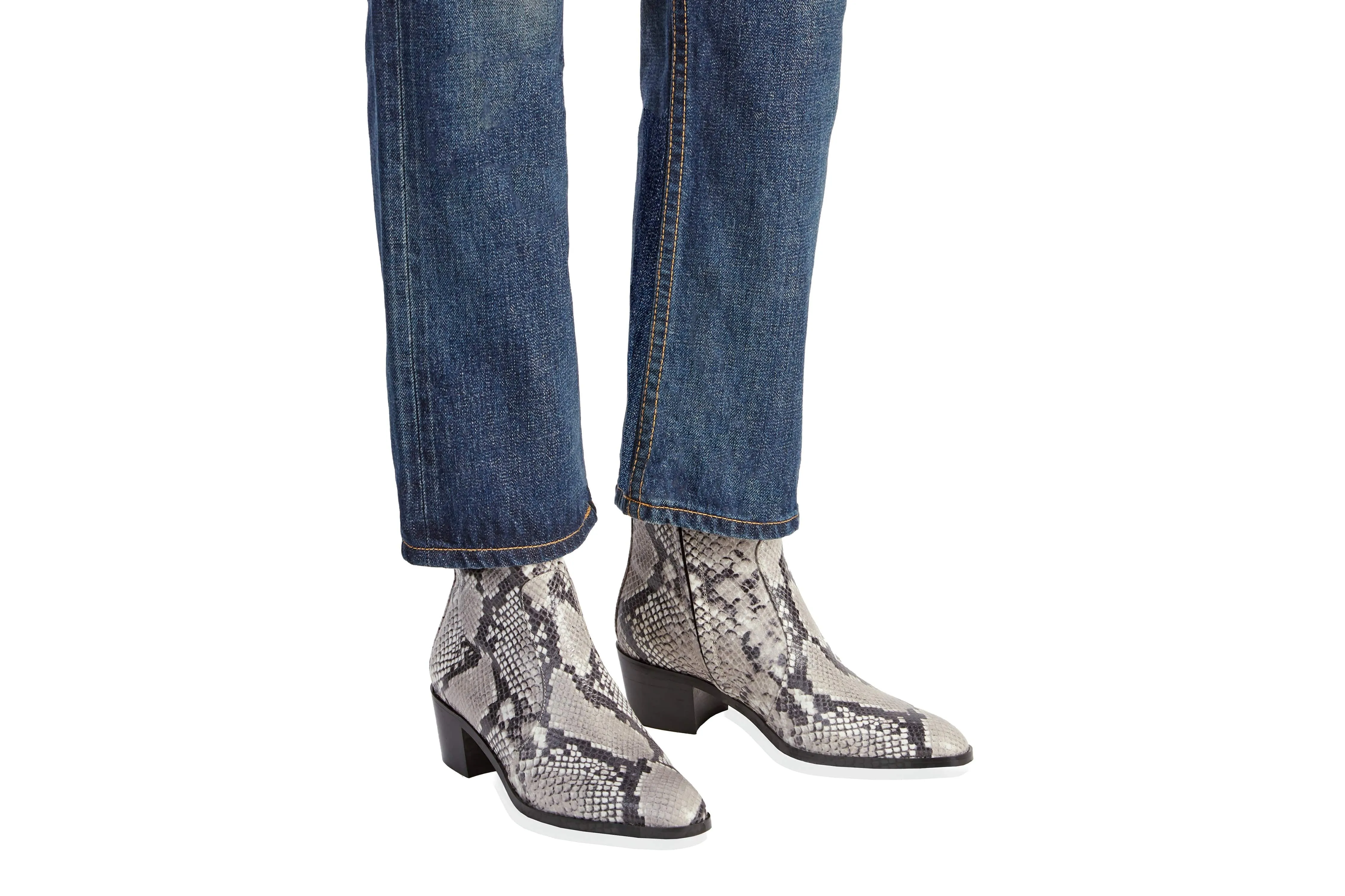 Bottes véganes Steffy à talons bas en simili-cuir | Python