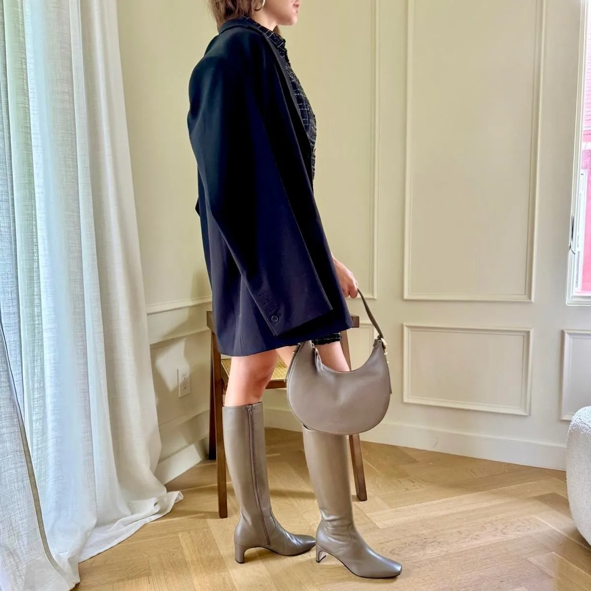 Stella - Cuir de veau taupe foncé
