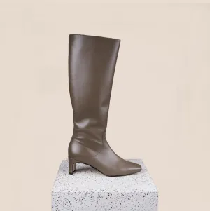 Stella - Cuir de veau taupe foncé
