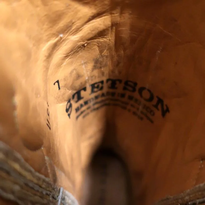 Bottes cowboy Stetson marron en cuir ajouré avec lacets taille 7 NEUVE