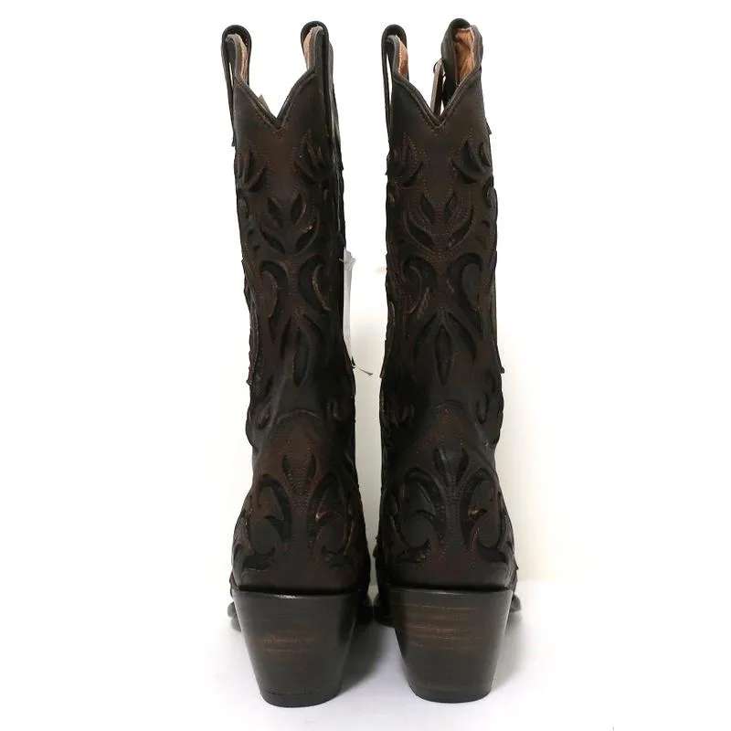 Bottes cowboy Stetson marron en cuir ajouré avec lacets taille 7 NEUVE