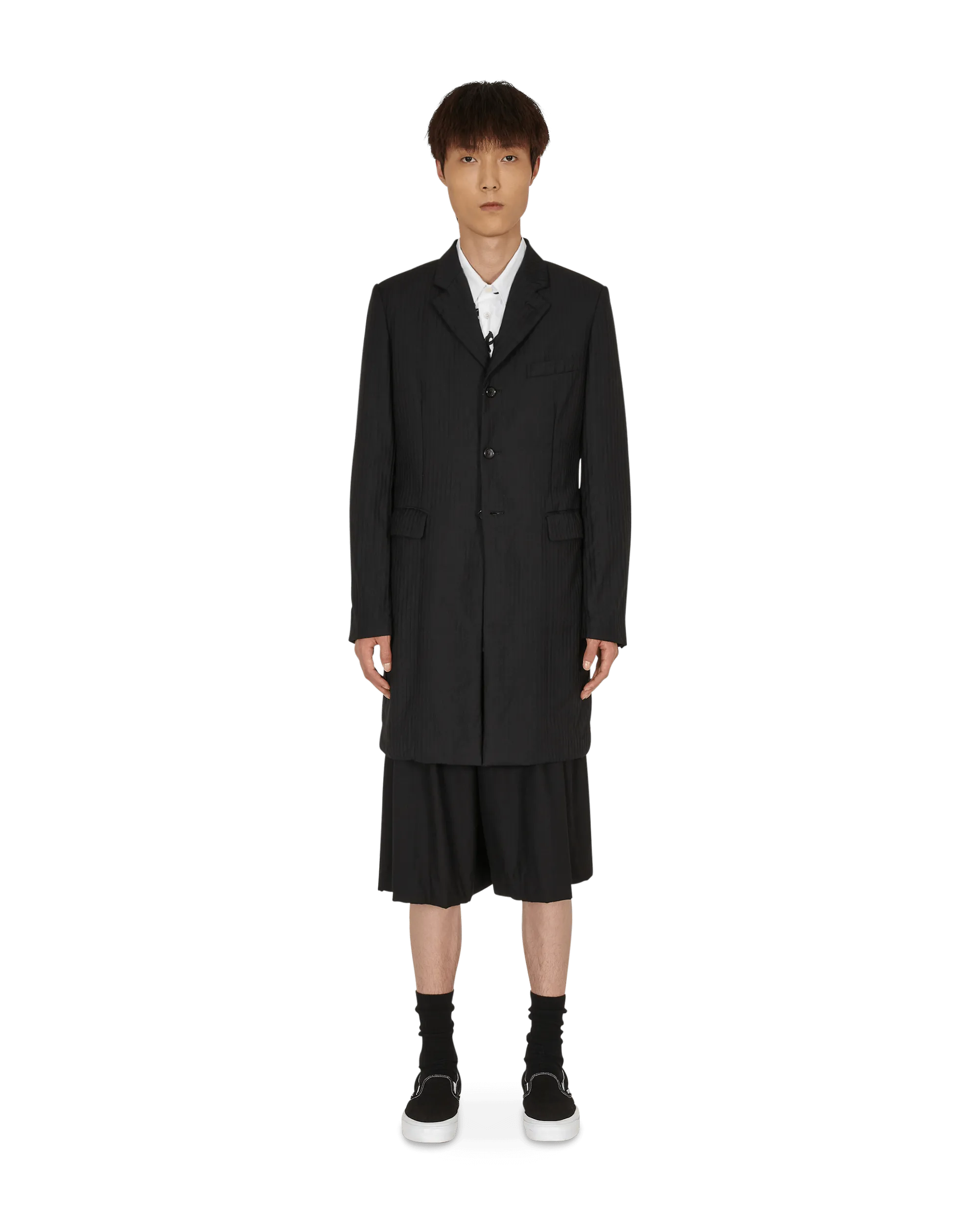 Manteau droit à manches longues - Noir