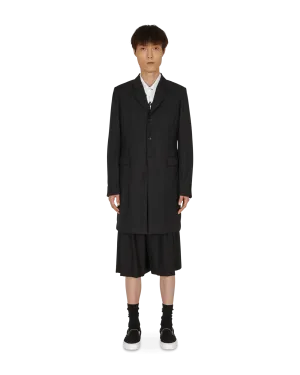 Manteau droit à manches longues - Noir