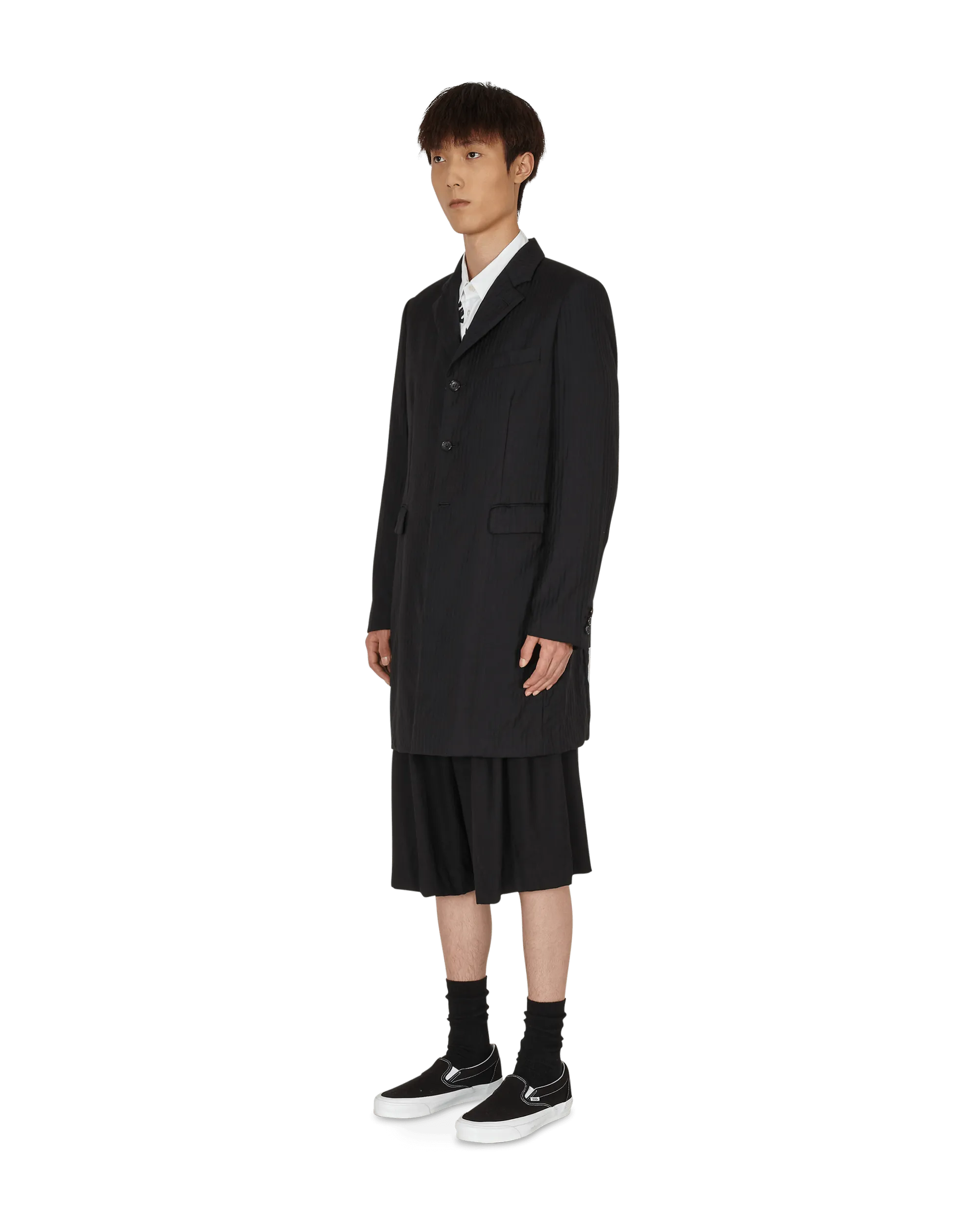 Manteau droit à manches longues - Noir