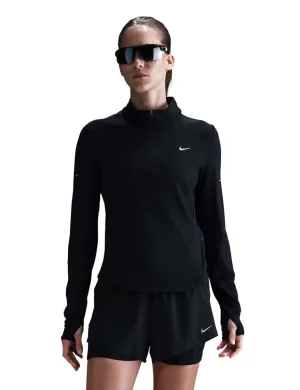 Haut de course Swift Dri-FIT UV 1/4 zip - Noir/Argent réfléchissant