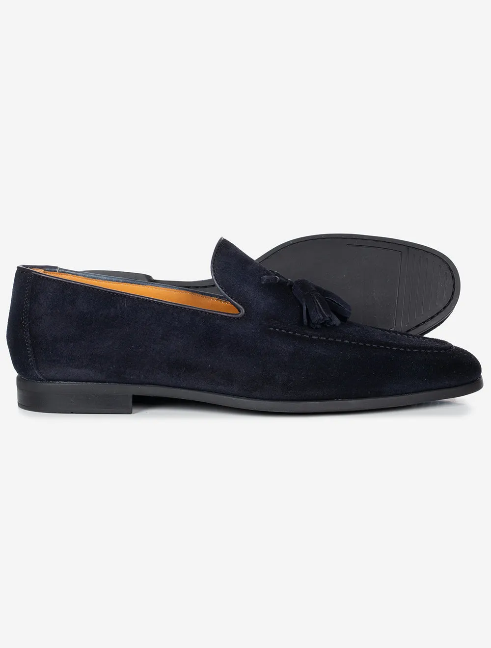 Mocassin à gland en daim bleu marine