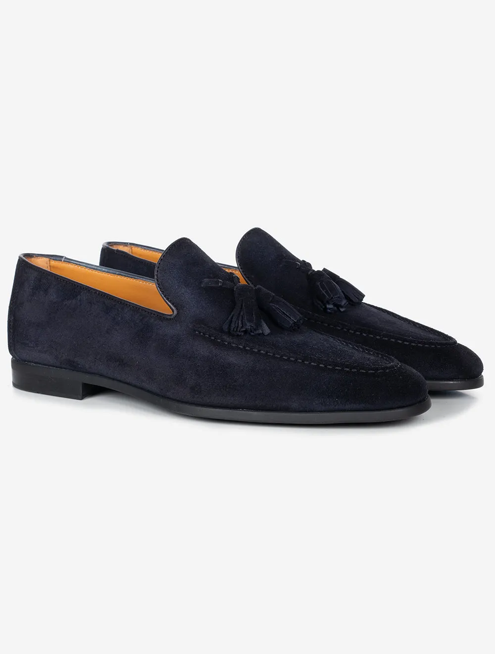 Mocassin à gland en daim bleu marine