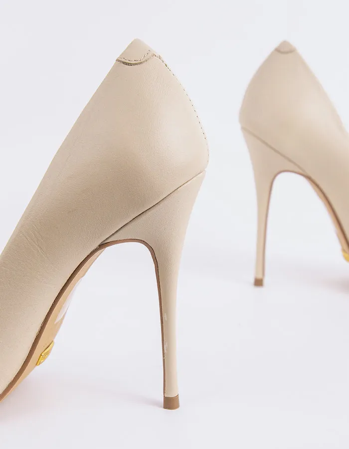 Teeva Cuir Blanc Cassé