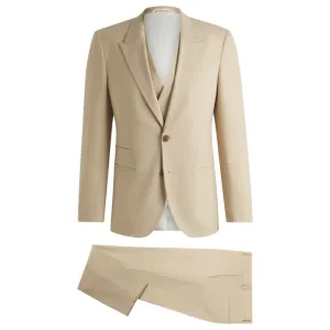 Costume trois pièces ajusté en dobby effet mohair
