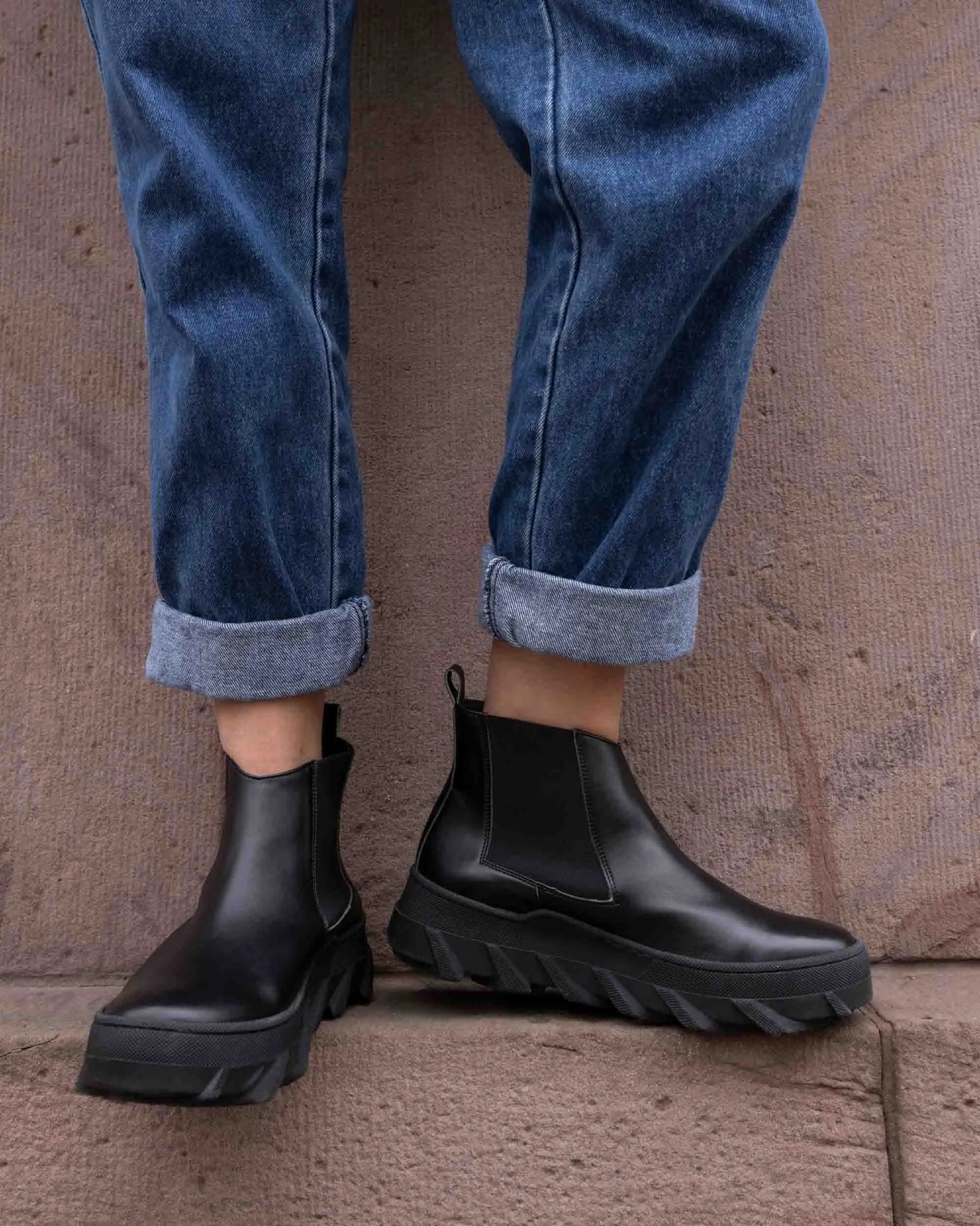 Bottes Chelsea Vegan en Cuir de Maïs pour Femme Tiger | Noir