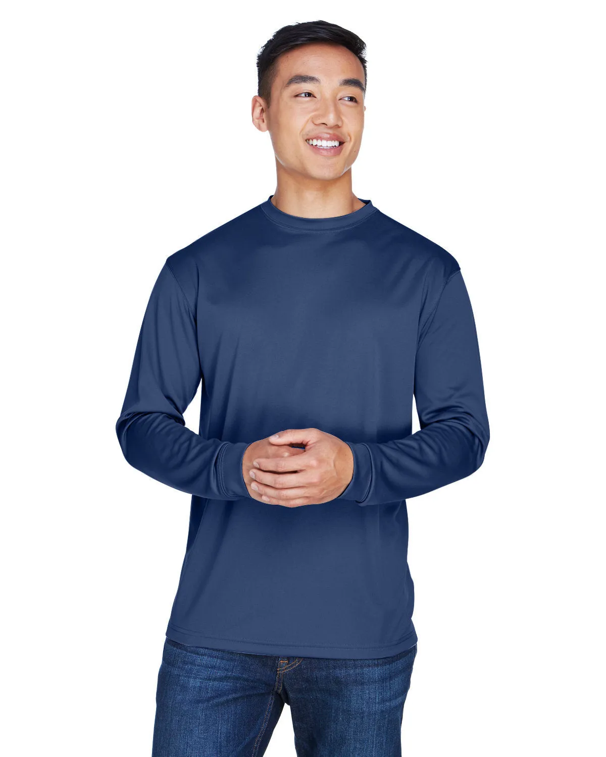 UltraClub 8401 T-shirt sport manches longues pour adulte fraîche et respirante
