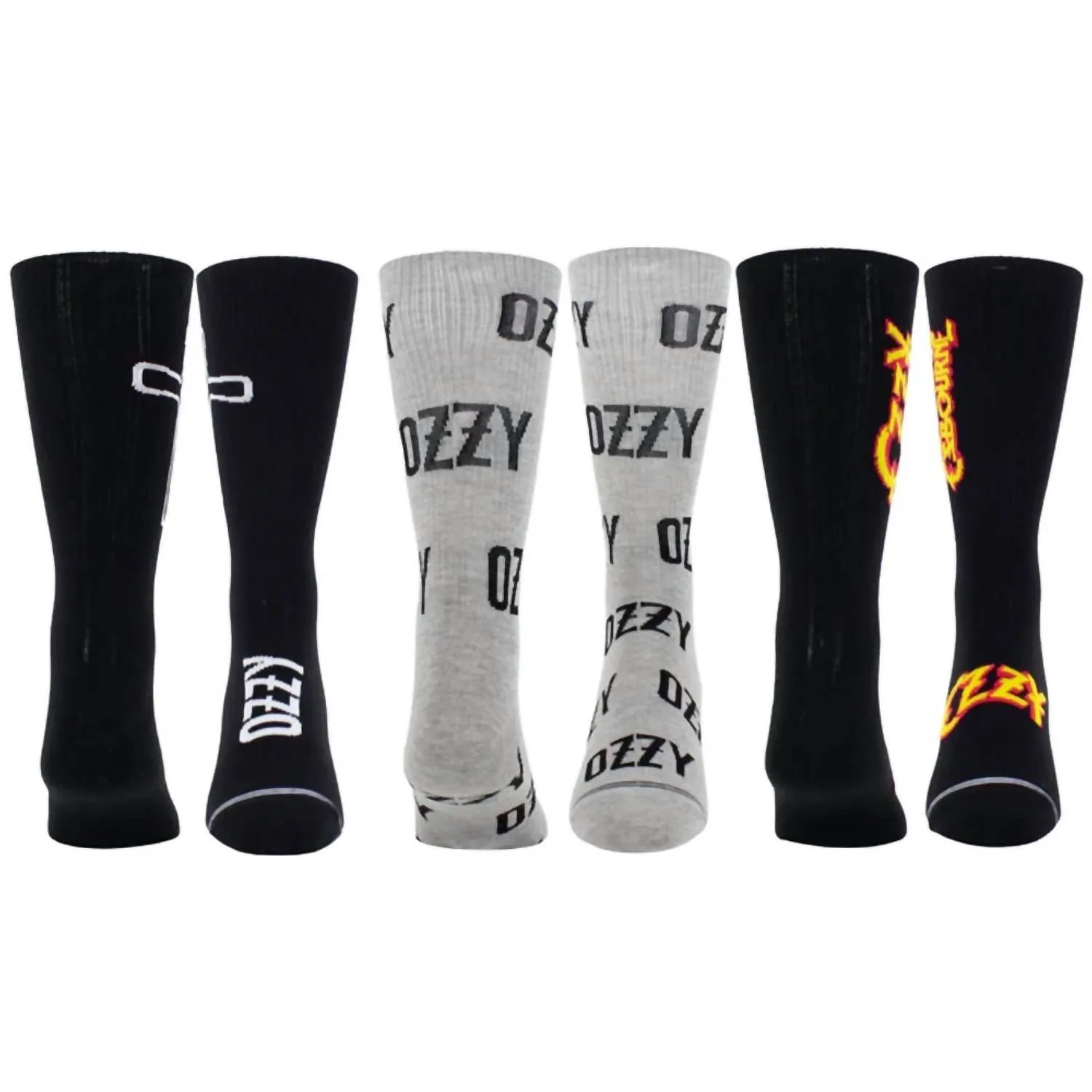Unisexe - 3 paires de chaussettes Ozzy assorties en noir/gris/noir