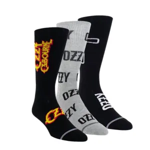Unisexe - 3 paires de chaussettes Ozzy assorties en noir/gris/noir