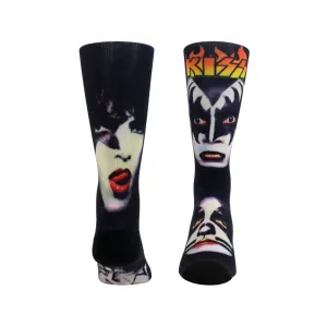 Unisexe - Chaussettes à motifs de bisous peints en noir