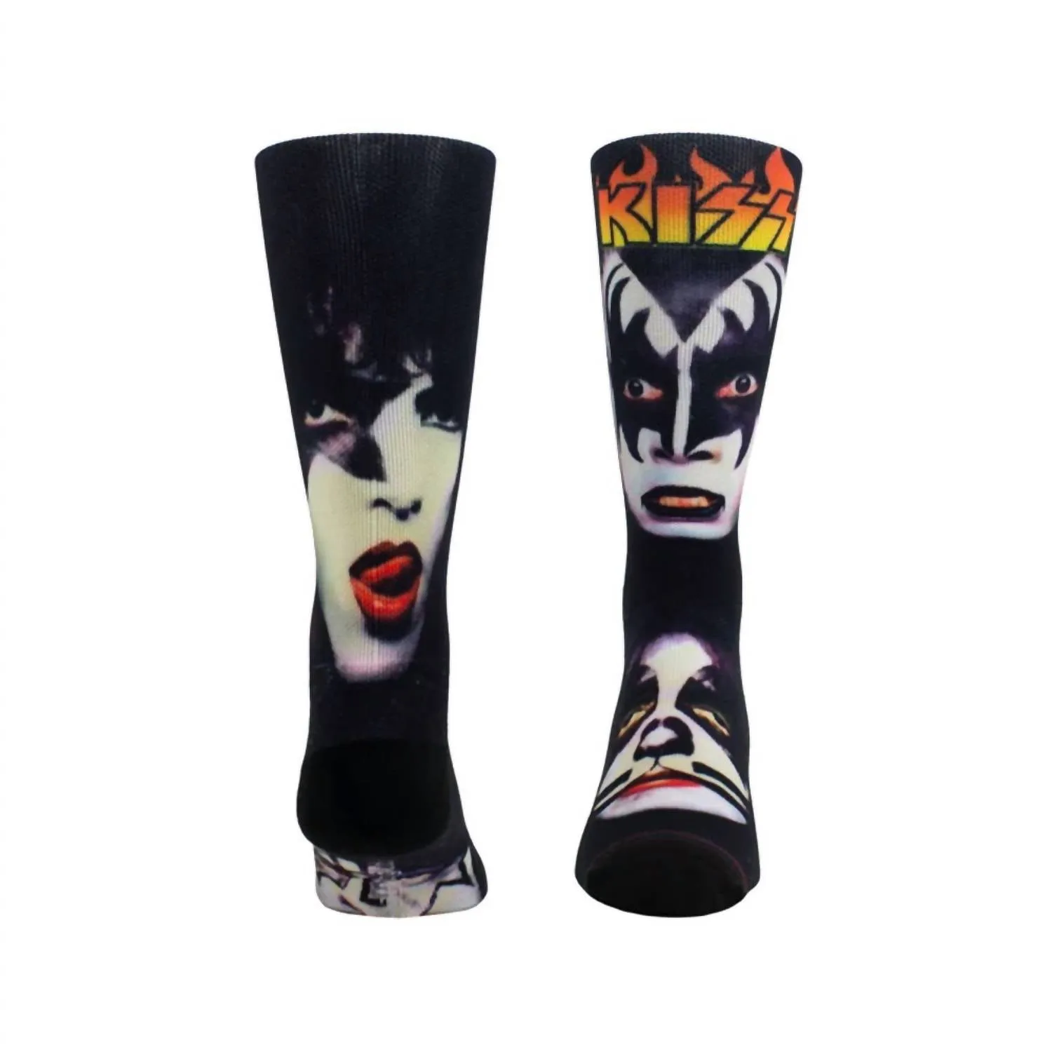 Unisexe - Chaussettes à motifs de bisous peints en noir
