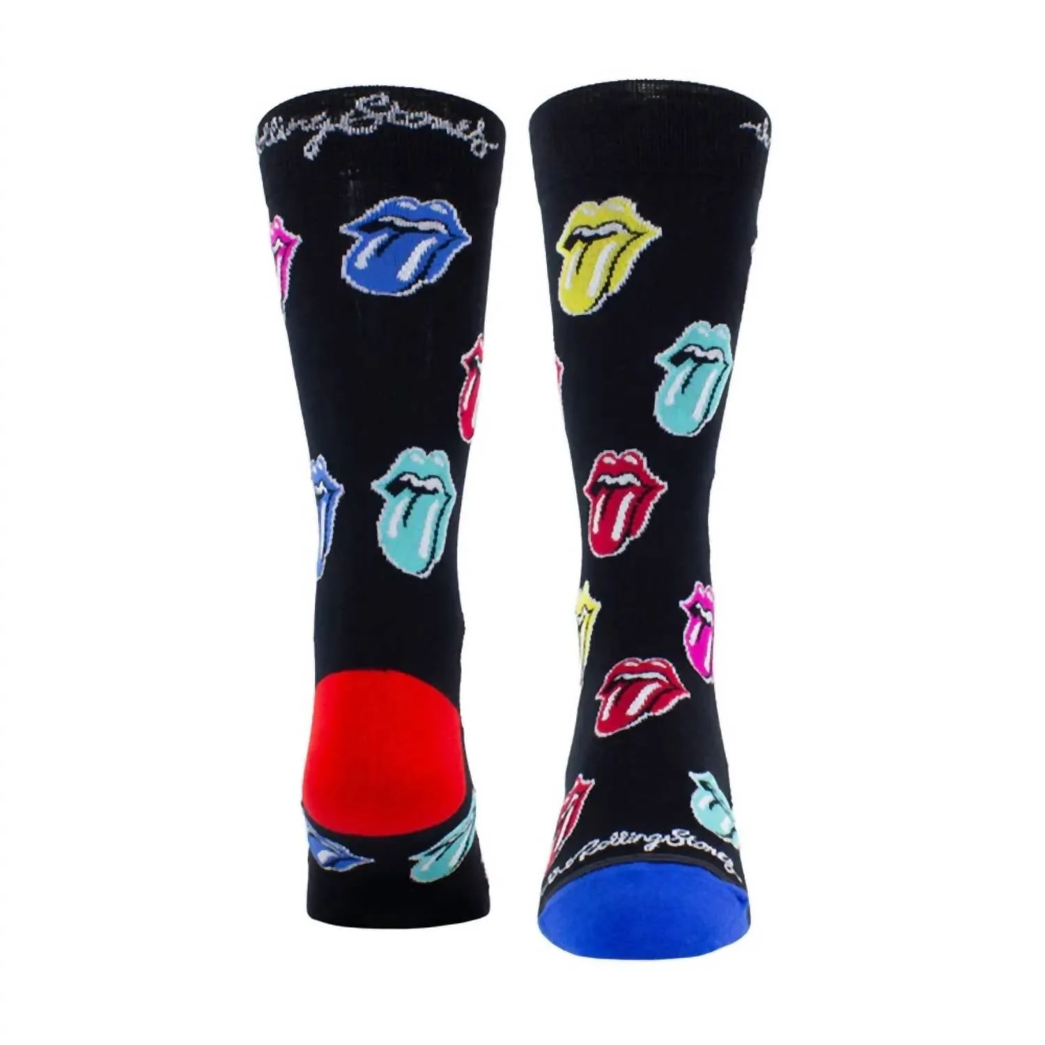 Unisexe - Chaussettes The Rolling Stones Multicolores à Langues en Noir Multicolore