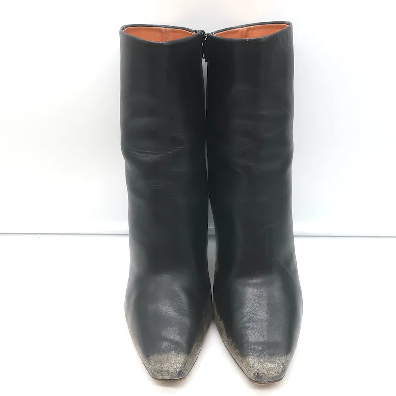 Bottes Gypsy à Talons Hauts et Effets Usés en Cuir Noir Taille 41