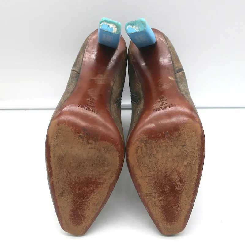 Bottes Gypsy à Talons Hauts et Effets Usés en Cuir Noir Taille 41