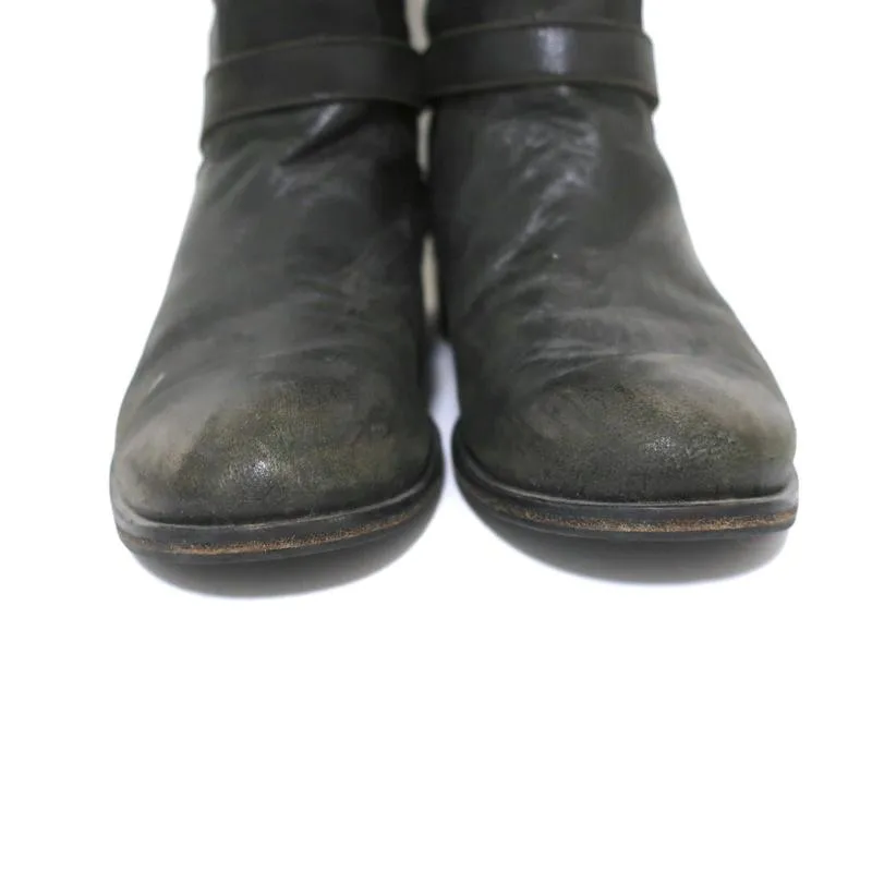 Bottes à boucle montantes Via Roma 15 en cuir anthracite taille 37